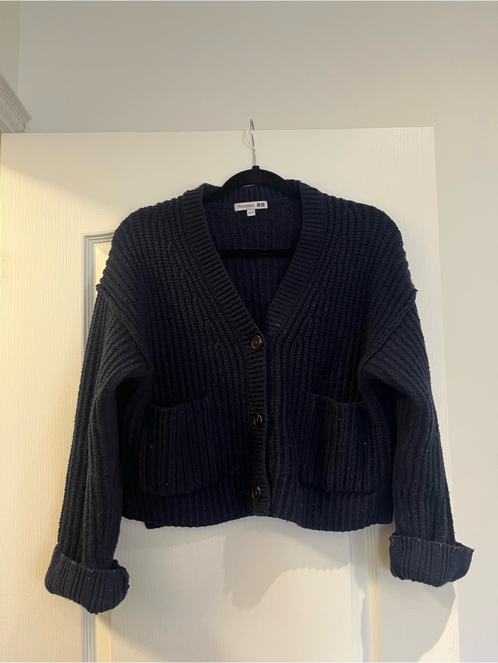 JW Anderson Uniqlo Navy Blue Knit Cardigan